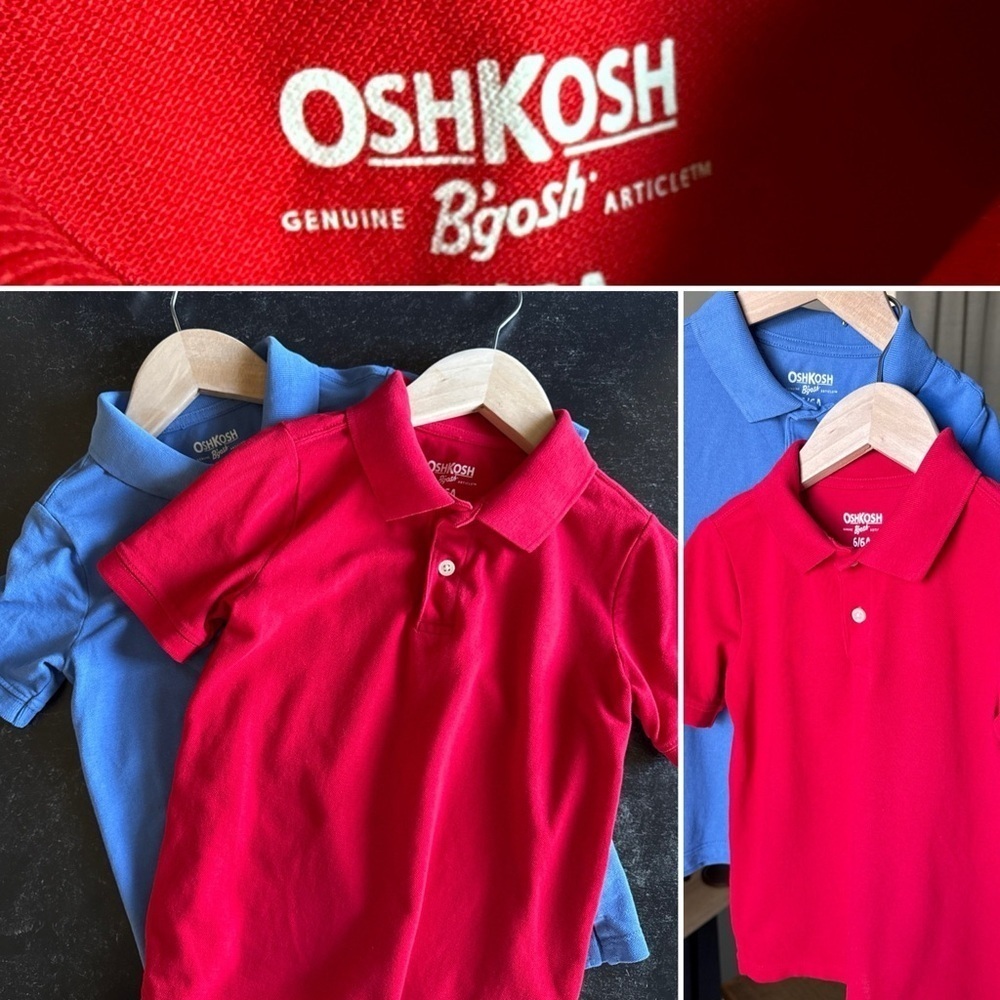 Oshkosh B’Gosh Boy’s 2 Polos Bundle Red/Blue Size 6/6A